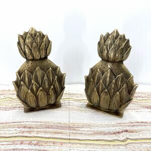 Vintage Set Hampton Brass Pineapple Bookends Traditional Southern Coastal Decor